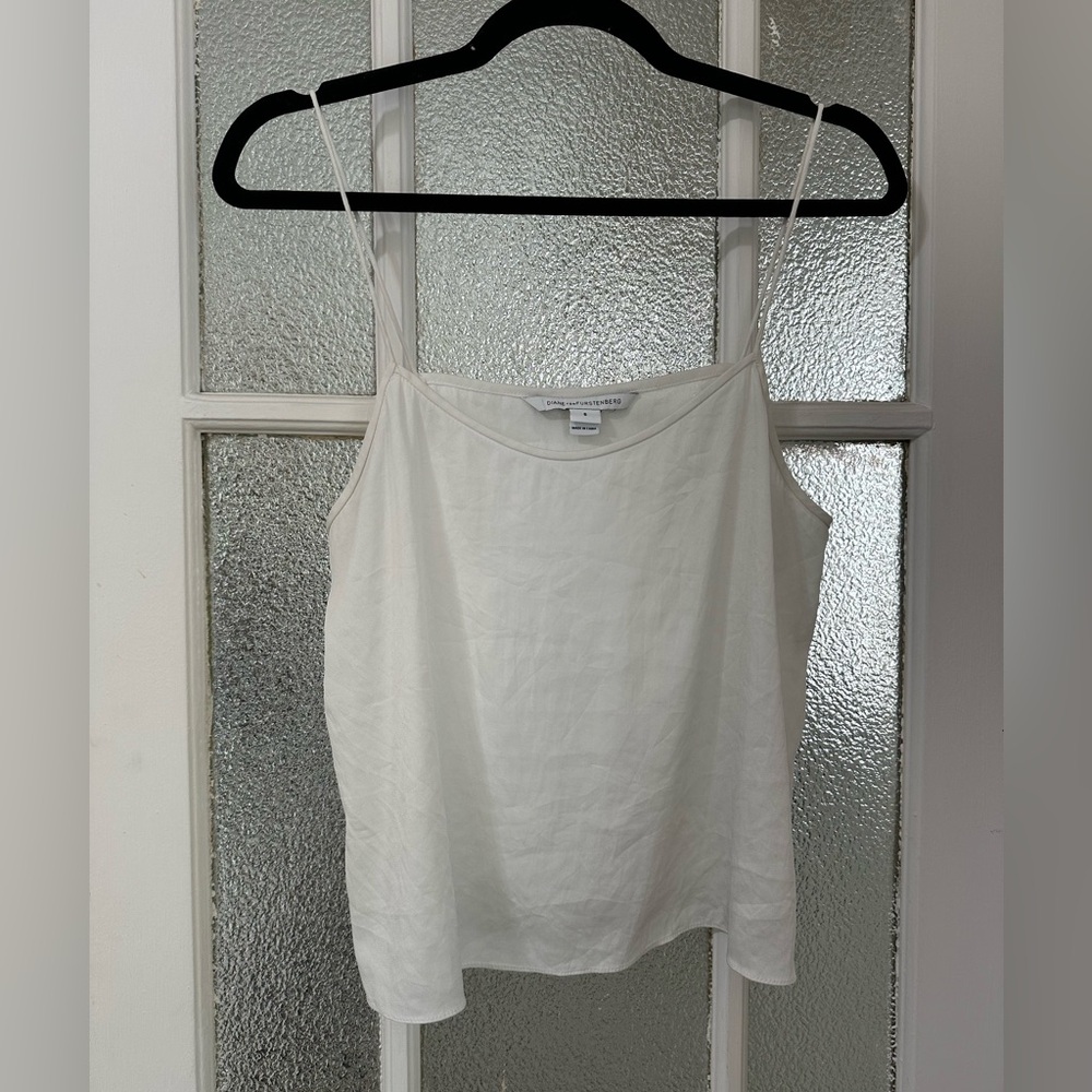 Diane von Furstenberg cream cropped spaghetti strap camisole - 6